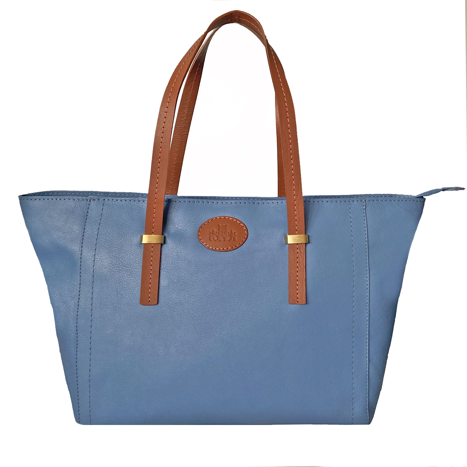 Rowallan Large Blue Leather Handbag, Tote Bag, Shoulder Bag