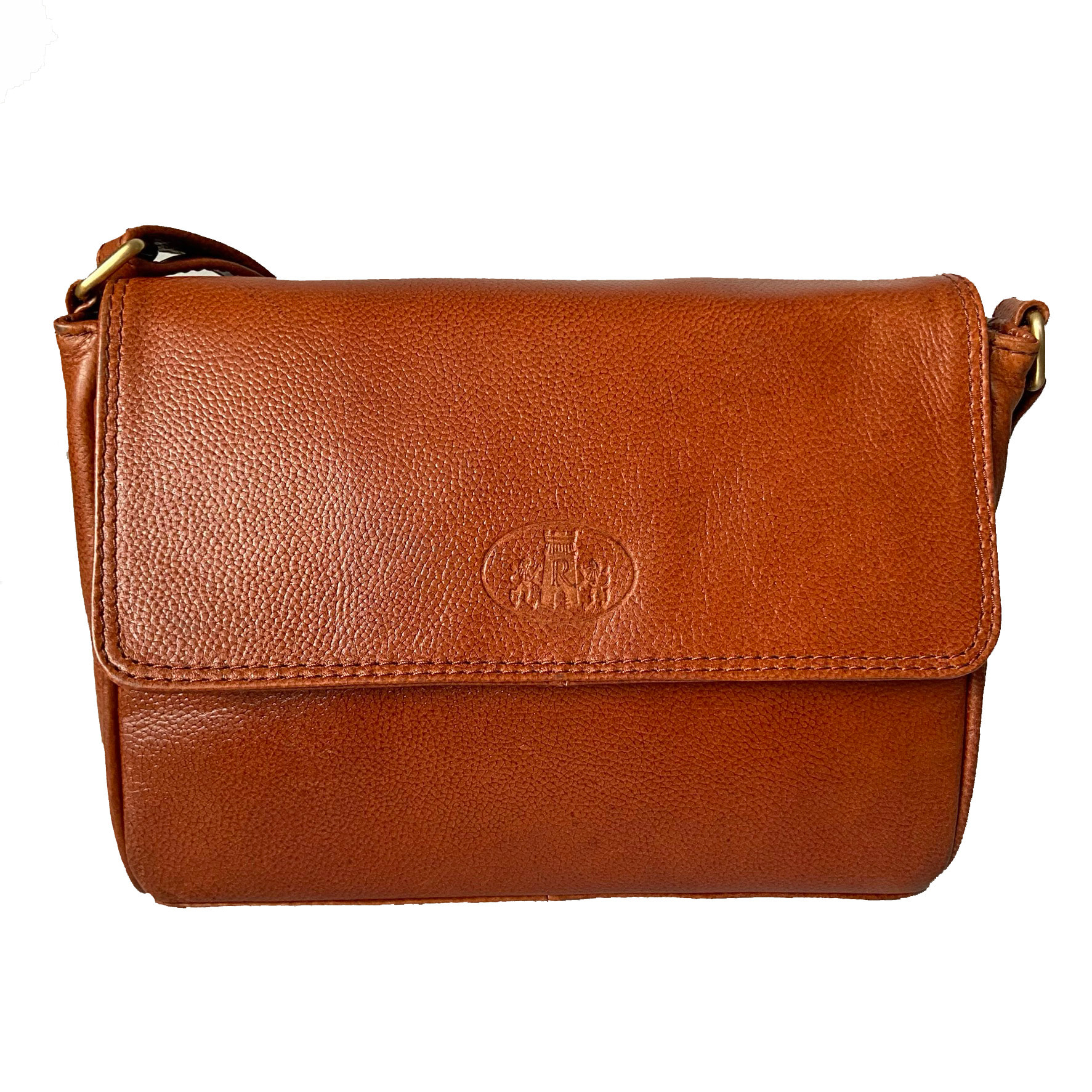 Rowallan Tan Leather Organiser Handbag, Shoulder Bag