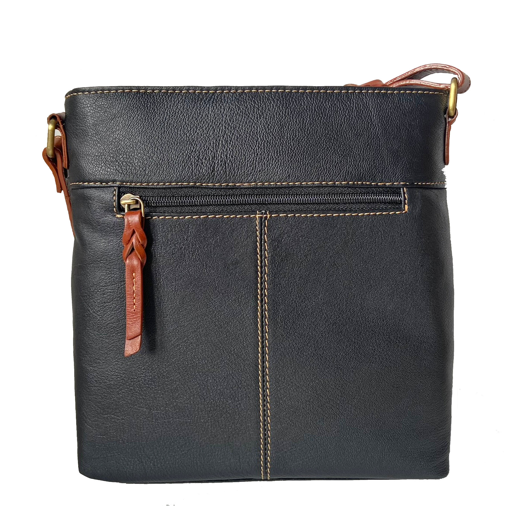Rowallan Black and Tan Leather Shoulder Bag