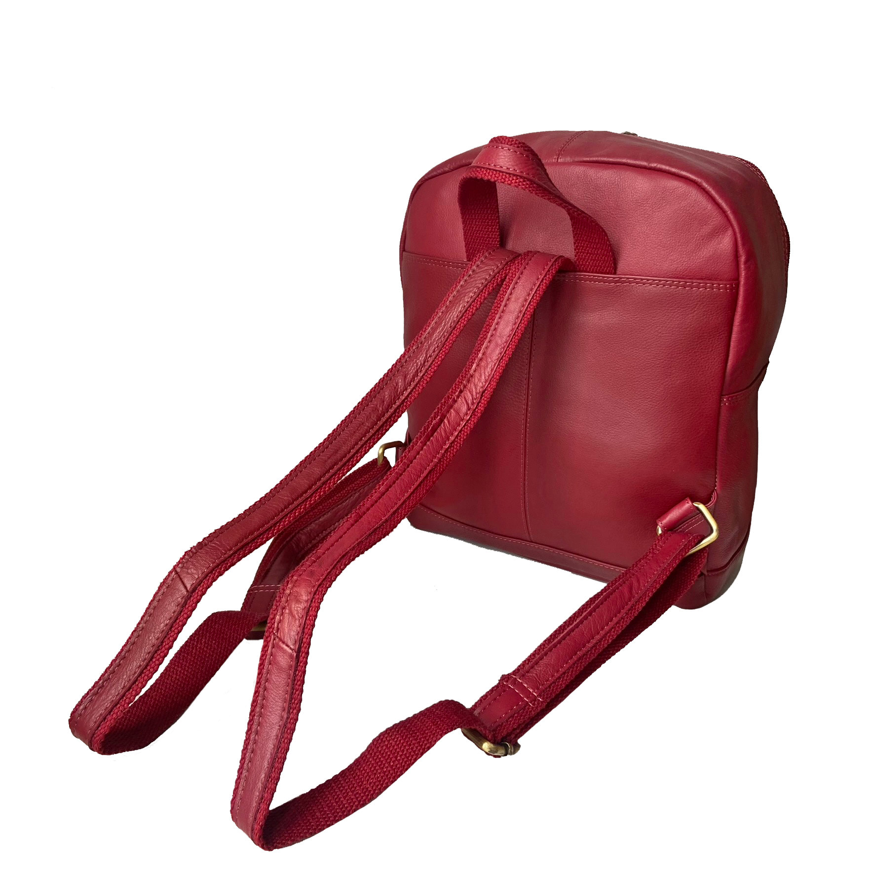 Rowallan Large Red Leather Backpack