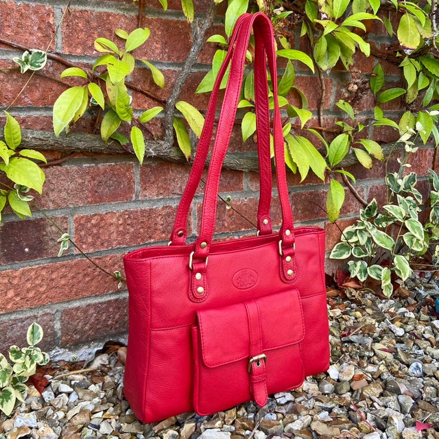 Rowallan Red Leather Shoulder Bag, Handbag