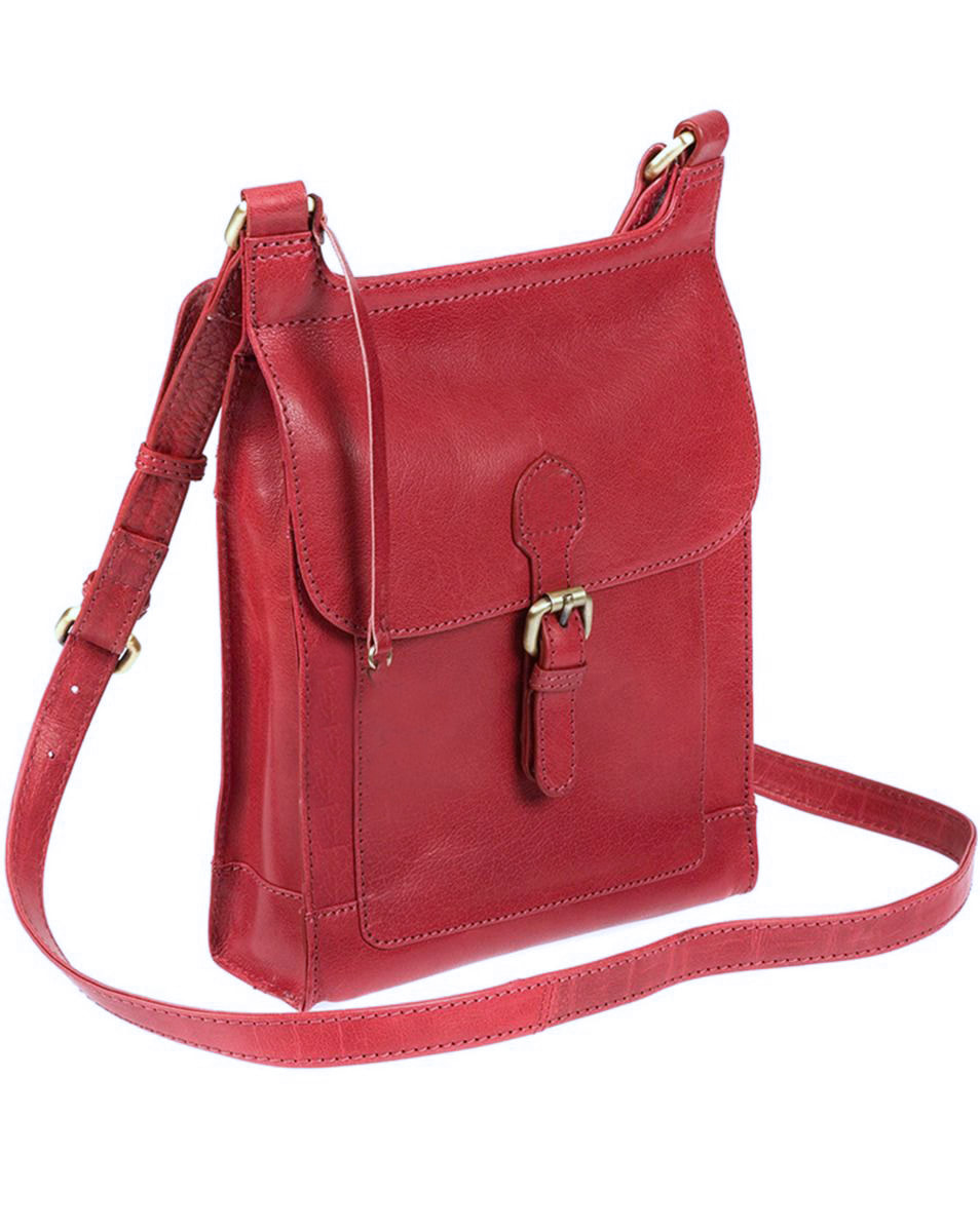 Red Leather Shoulder Bag, Cross Body Bag