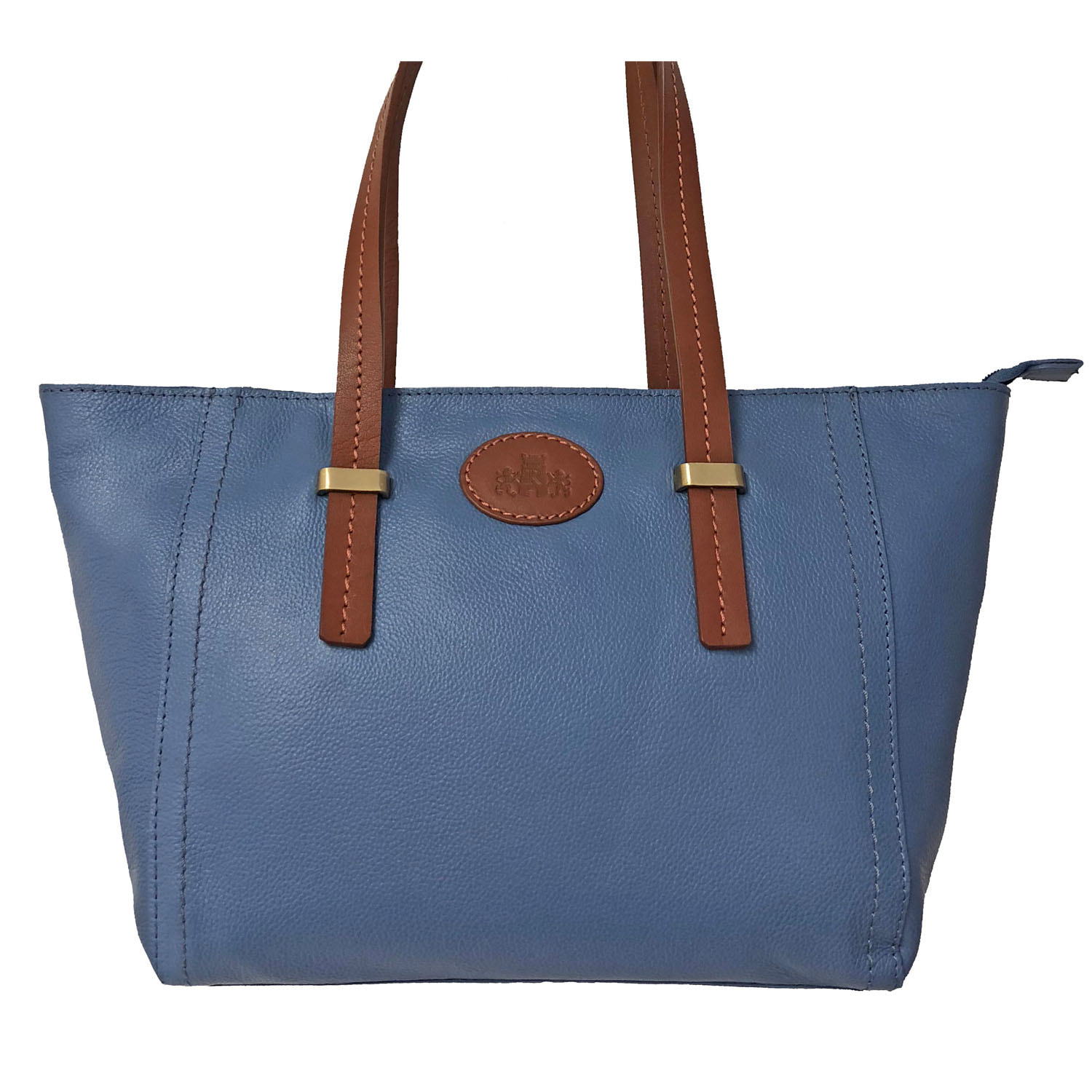 Over 60% Off Rowallan Blue Leather Handbag, Tote Bag