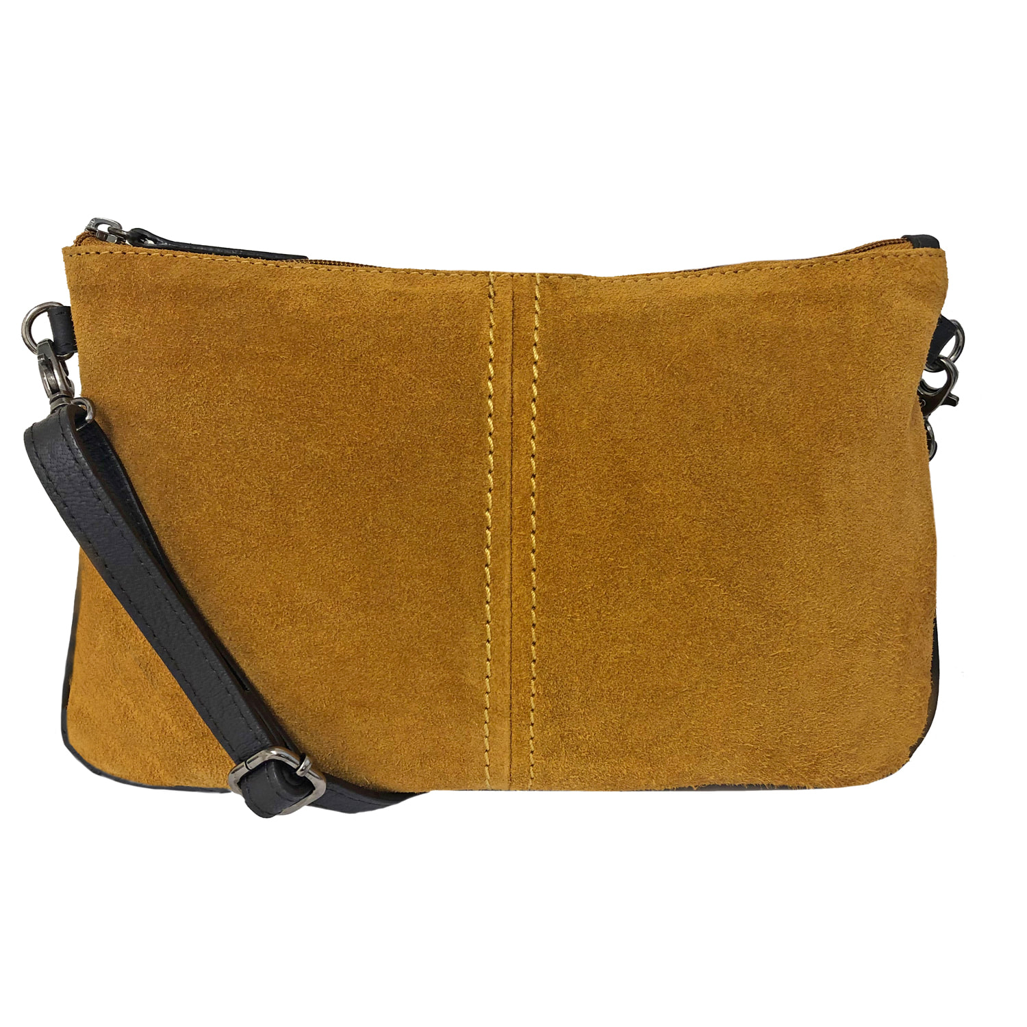 Rowallan Mustard Suede and Brown Leather Shoulder Bag or Clutch Bag