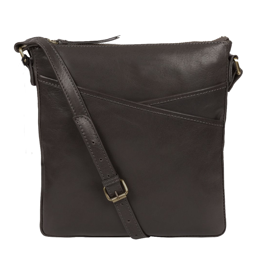70% Off Dark Grey Leather Cross Body Bag, Shoulder Bag