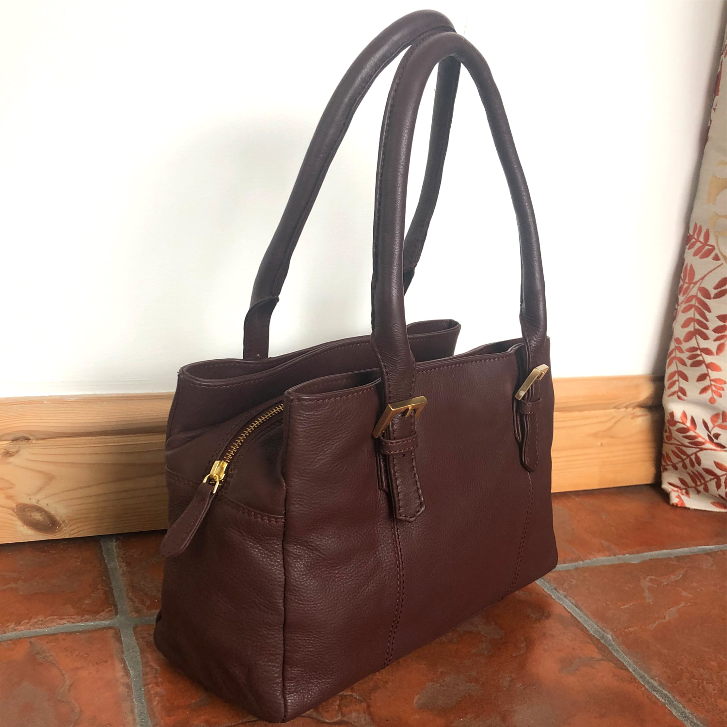Brown Leather Handbag, Tote Bag