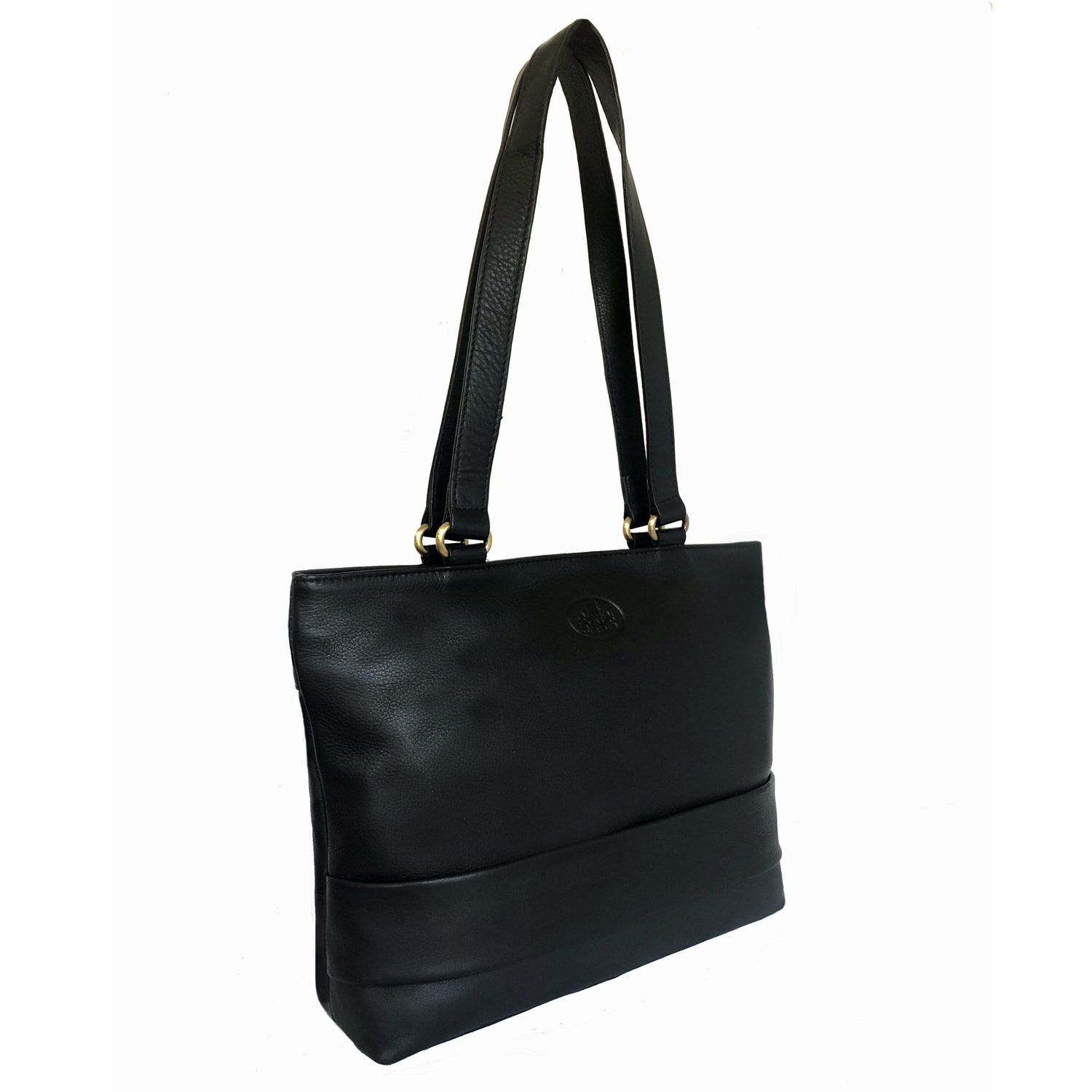 Rowallan Soft Black Leather Shoulder Bag, Handbag, Tote Bag