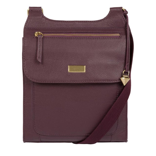 Purple Leather Shoulder Bag, Cross Body Bag