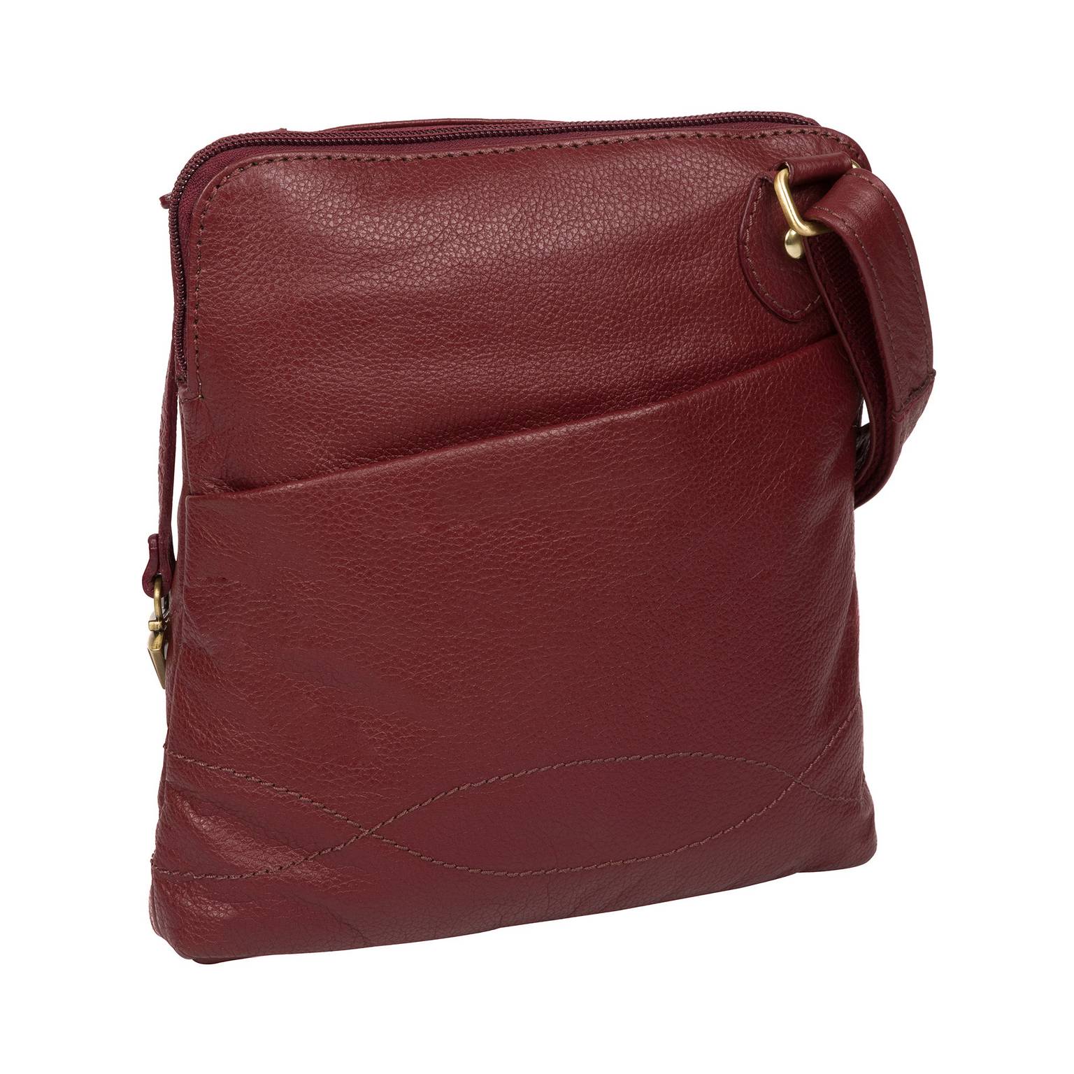 Dark Red Leather Shoulder Bag, Cross Body Bag