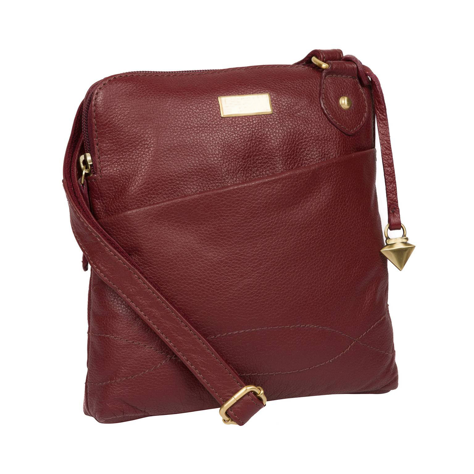Dark Red Leather Shoulder Bag, Cross Body Bag