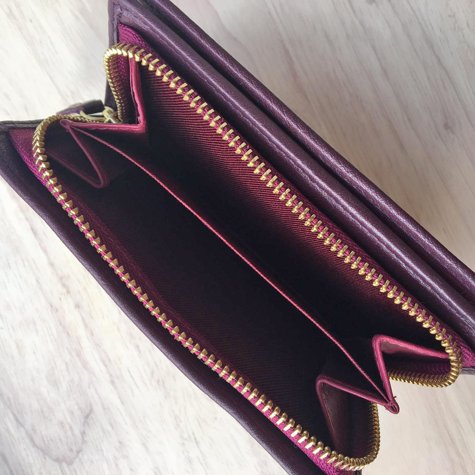 Women's Purple and Pink Leather Purse