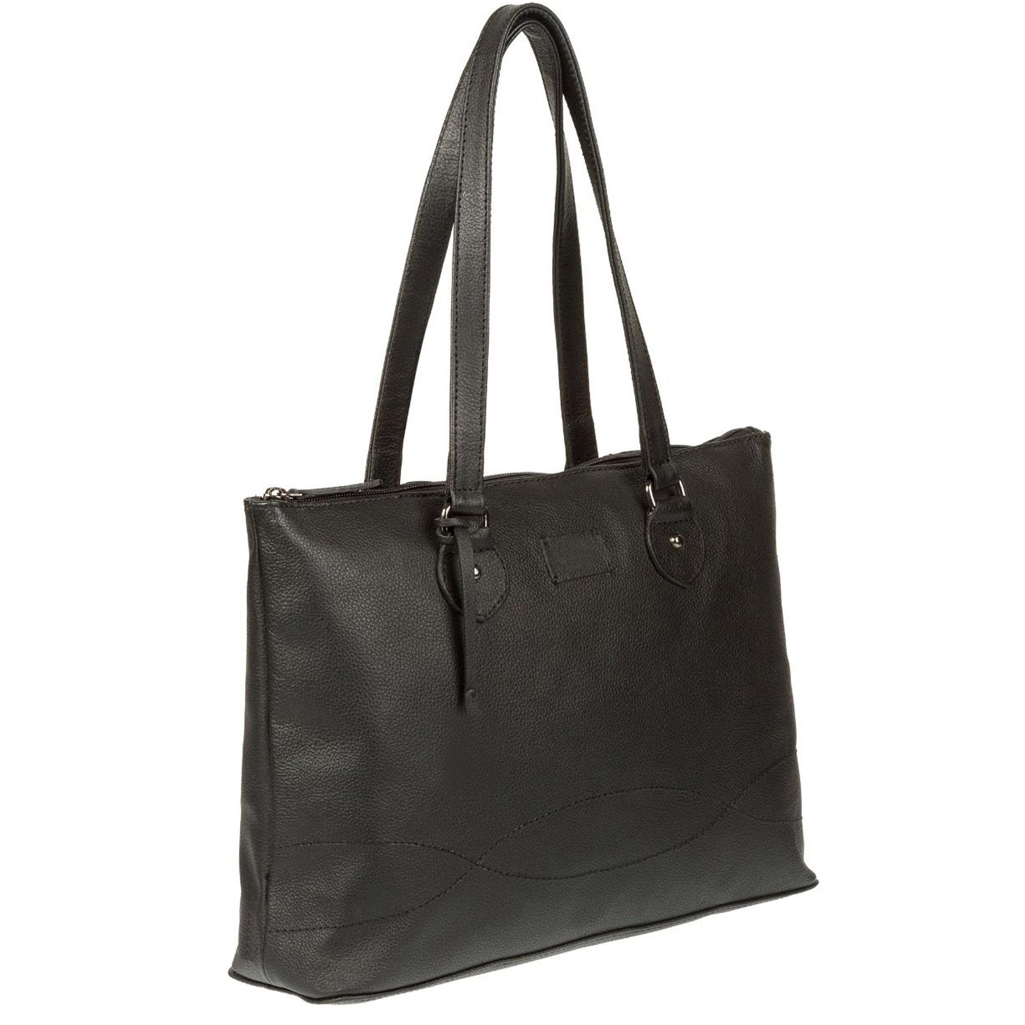 Black Leather handbag, Leather Tote