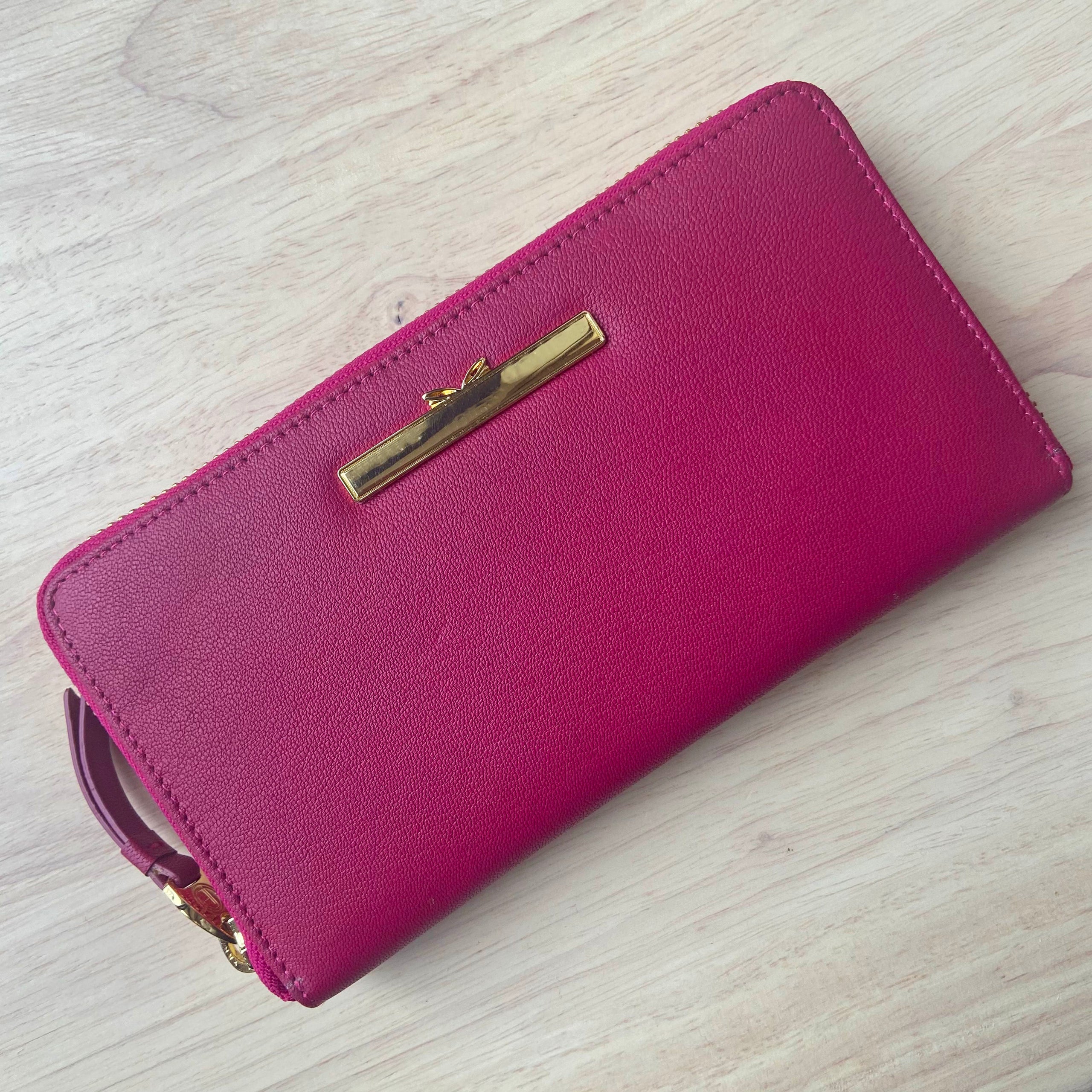 Women's Large Pink Leather Purse